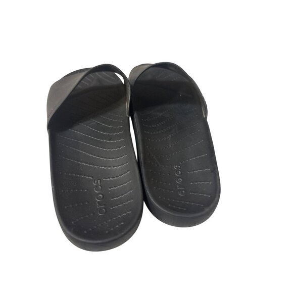 Crocs Black Slide Sandals Size W9 Lightweight Comfort Casual Footwear - Picture 4 of 6